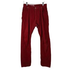 Billy Reid Orange Corduroy Chino Pants Straight Leg 100% Cotton Mens Size 30x32